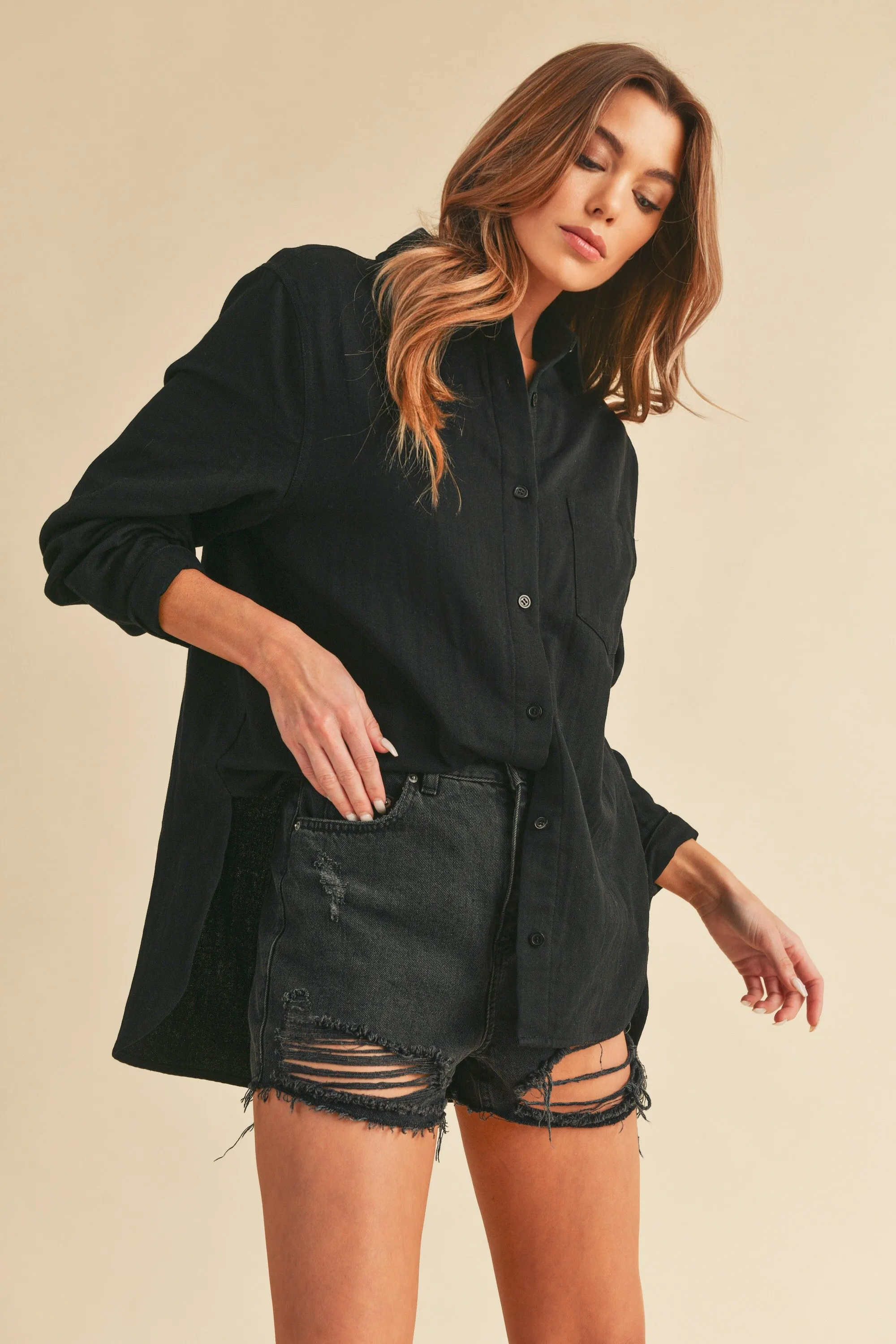 Natalie Soft Cotton Button Down Shirt