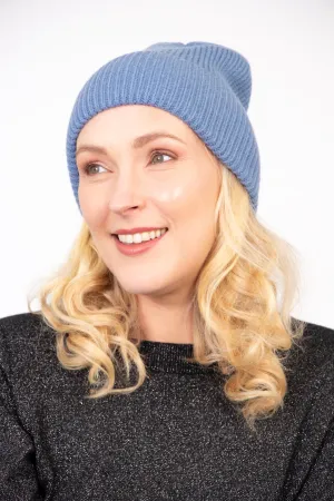 Noelle Beanie Hat - Denim Blue