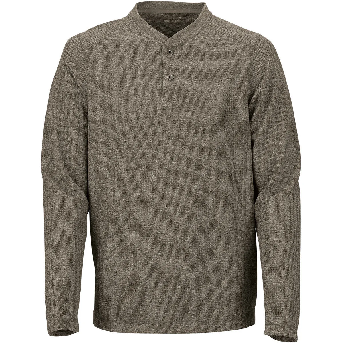 North End Men's Dark Oakmoss Excursion Nomad Performance Waffle Henley