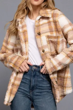 OVERSIZE PRINT FAUX FUR JACKET