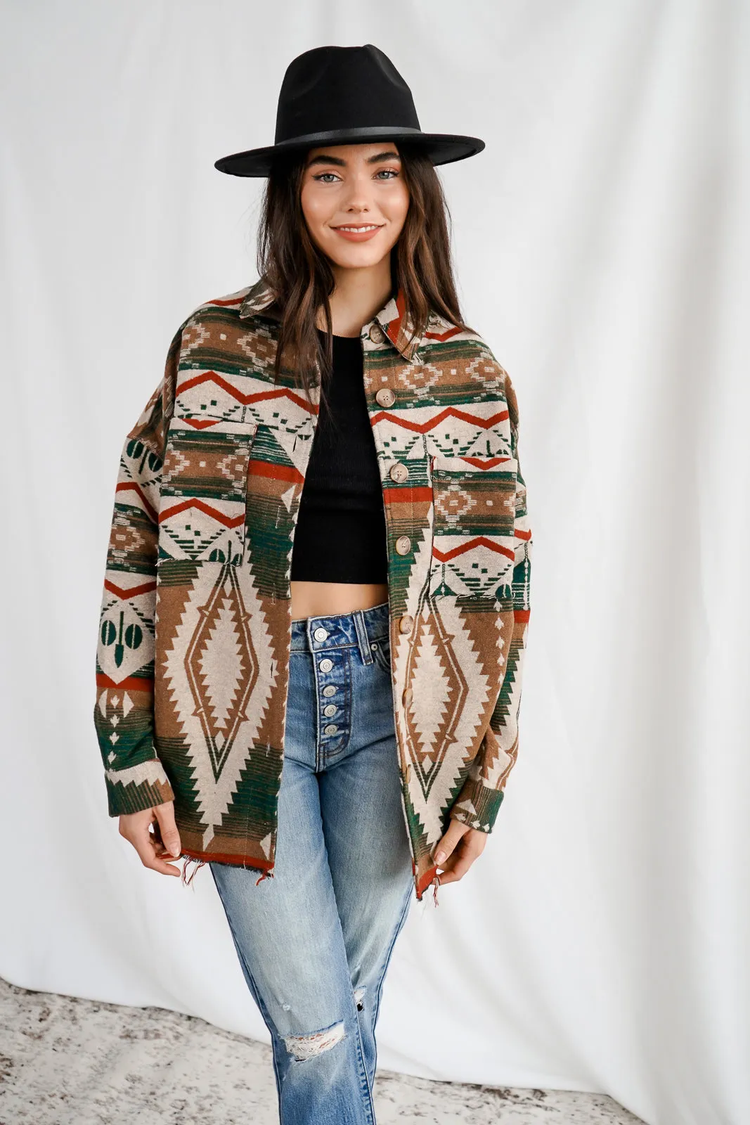 Oversized Aztec Shacket