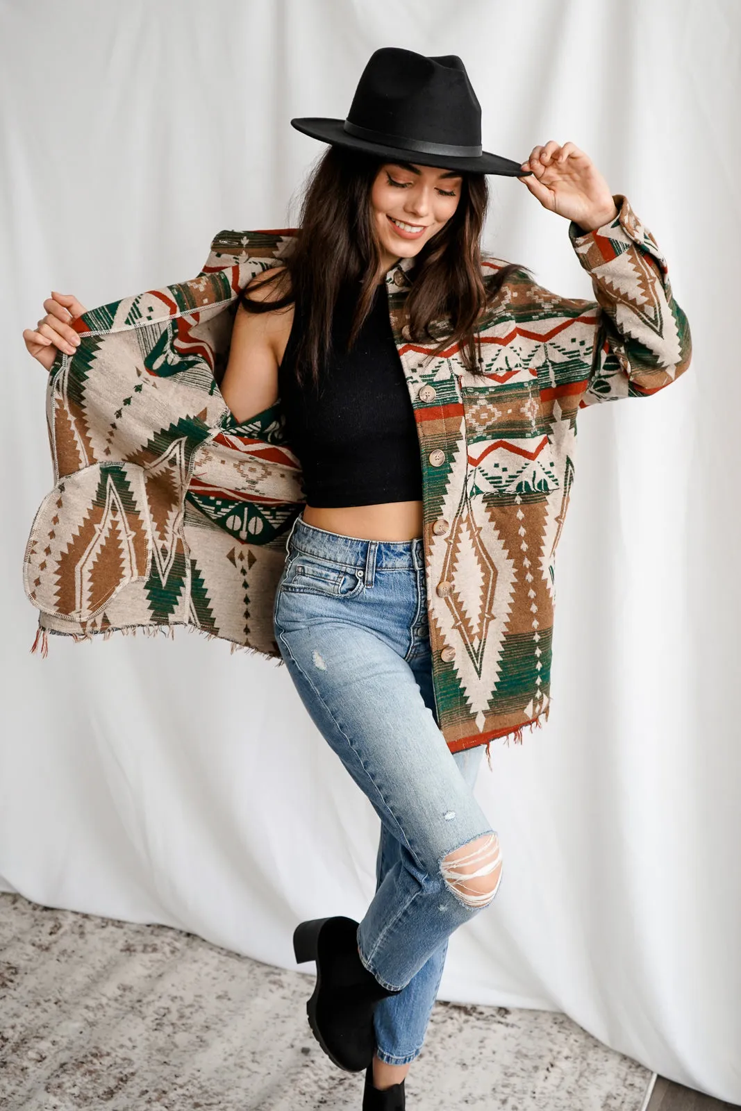 Oversized Aztec Shacket