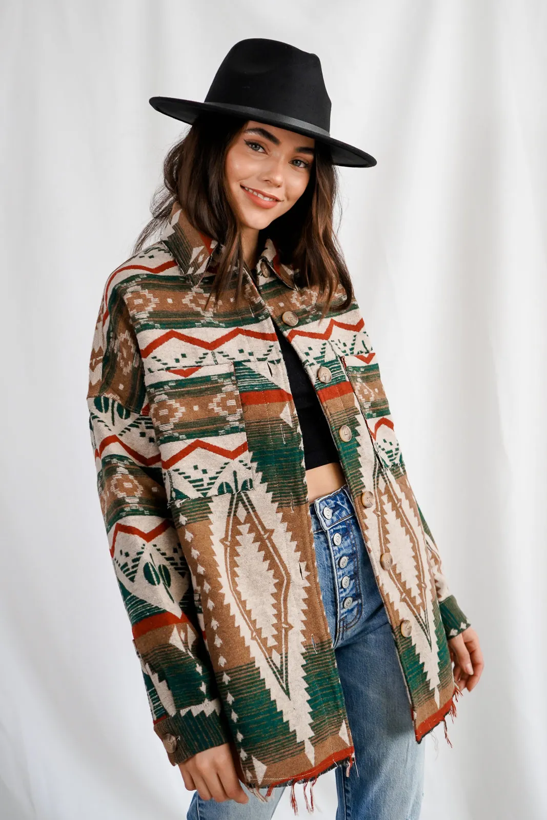 Oversized Aztec Shacket