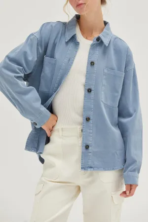 OVERSIZED BUTTON UP SHACKET