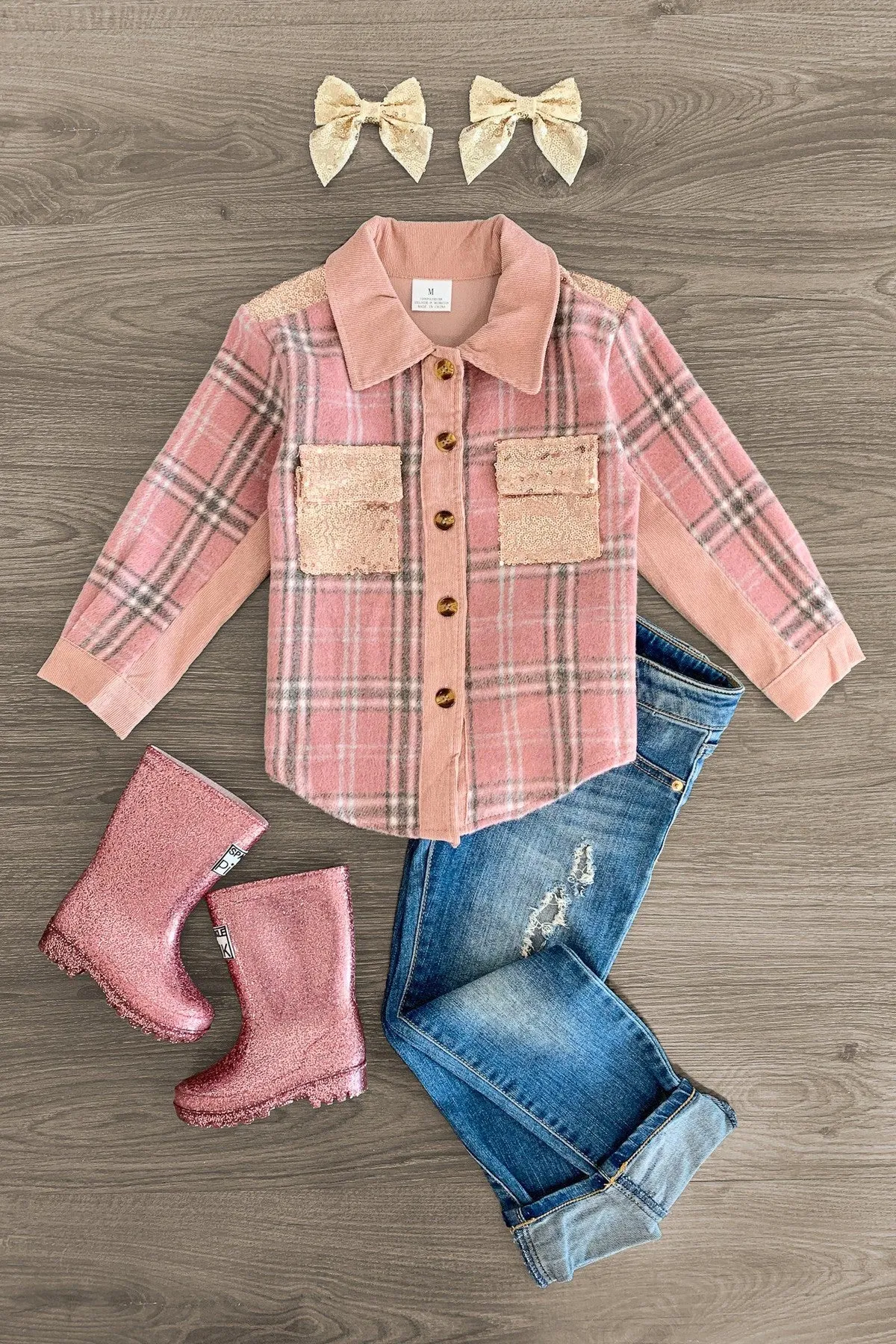 Pink & Gray Plaid Shacket