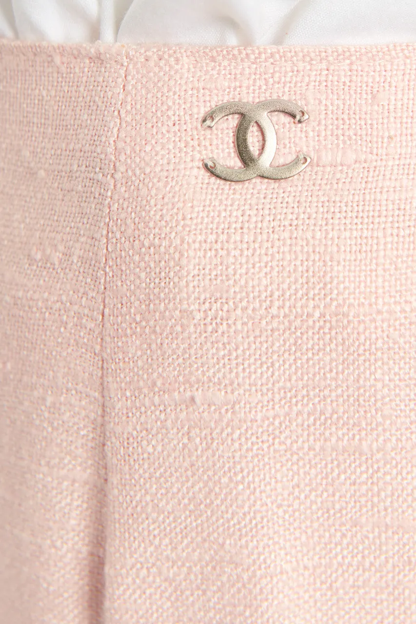 Pink Silk CC Detail Preowned Trousers