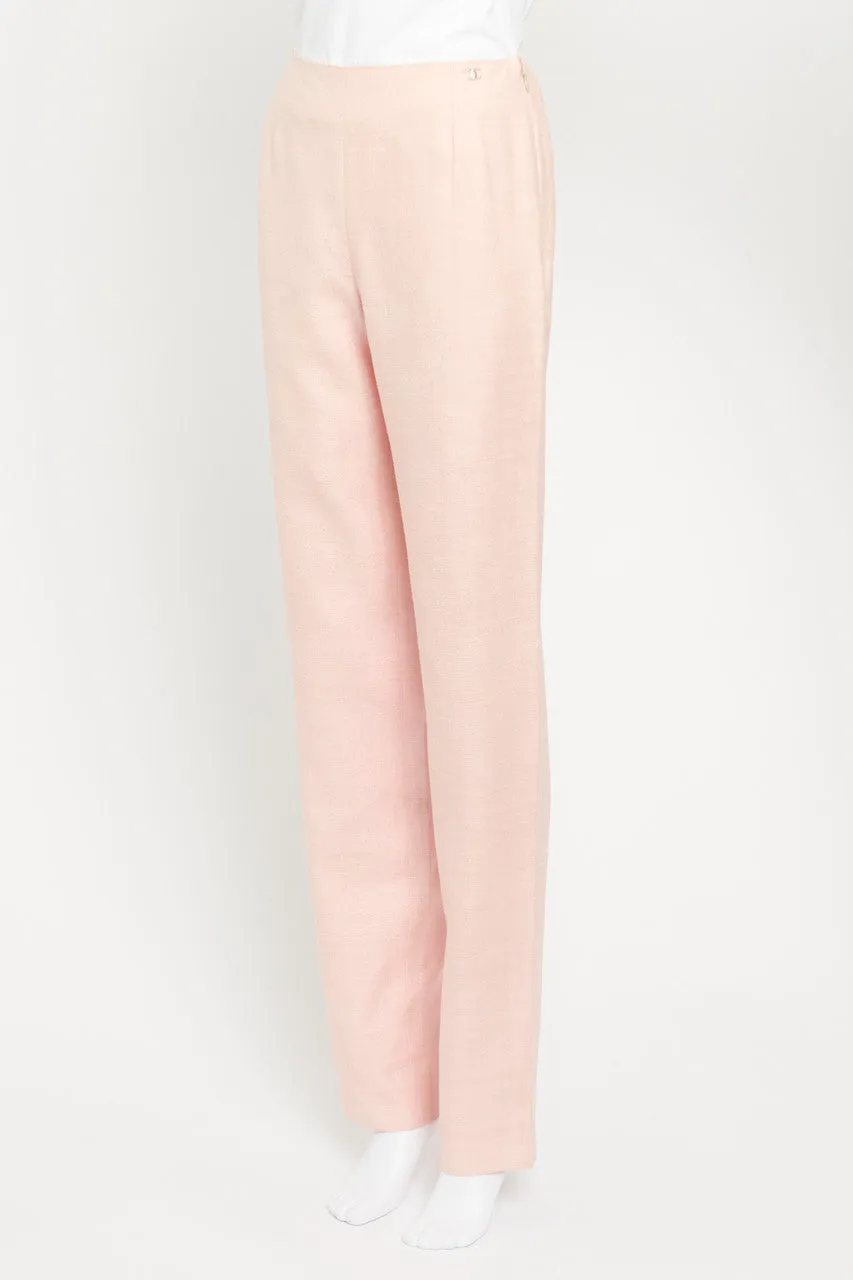 Pink Silk CC Detail Preowned Trousers