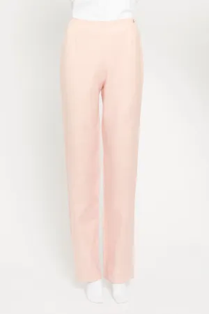 Pink Silk CC Detail Preowned Trousers