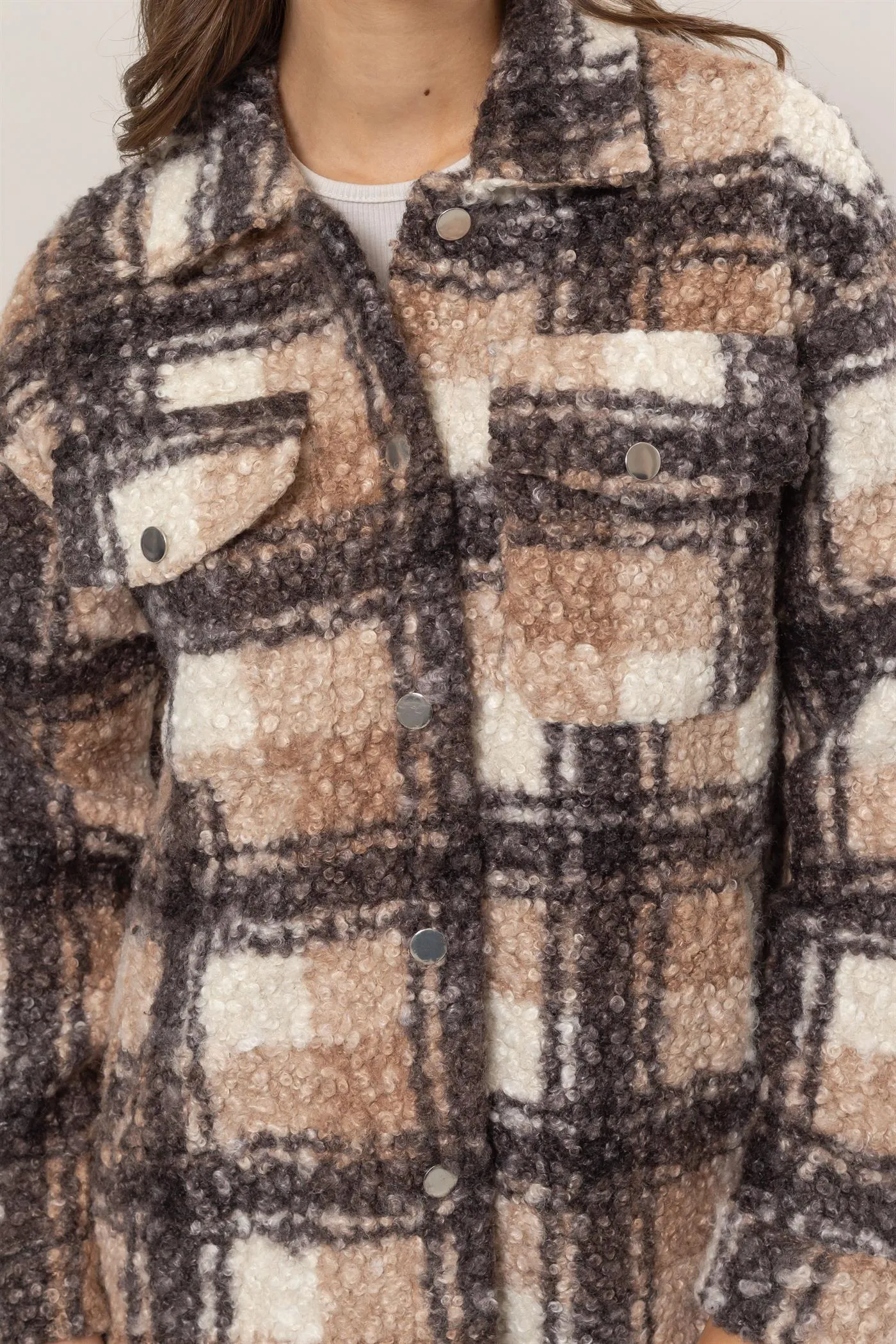 Plaid Boucle Shacket