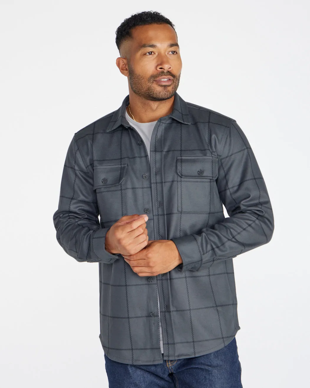 Plaid Coastal Overshirt (Size L)