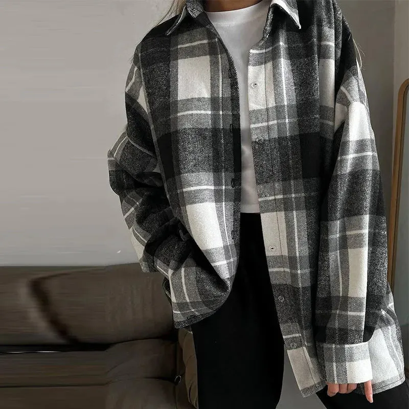 Plaid flannel shacket