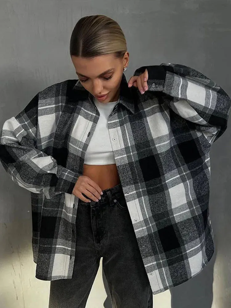 Plaid flannel shacket