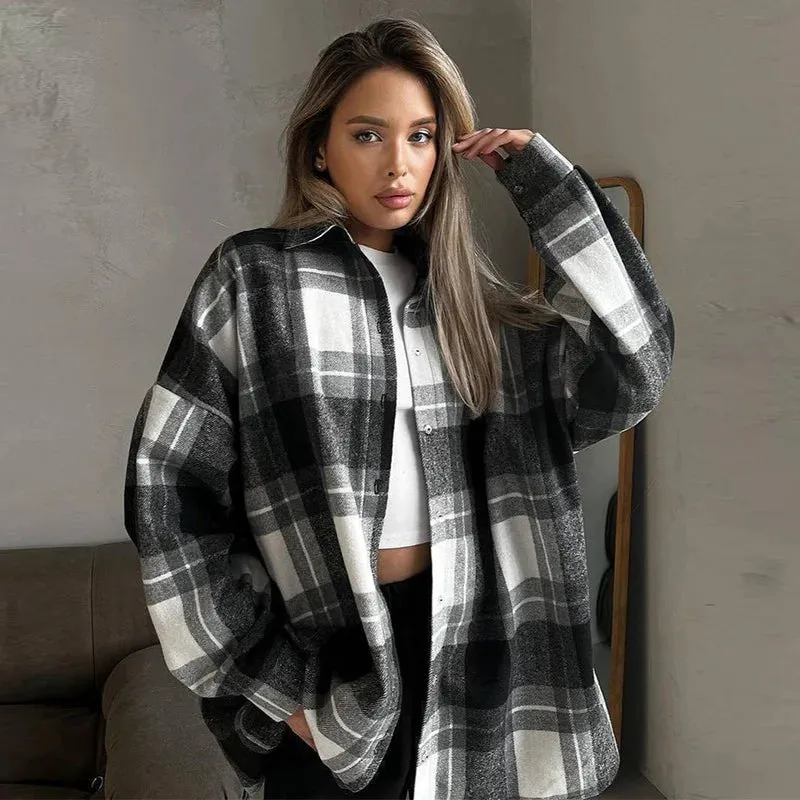 Plaid flannel shacket