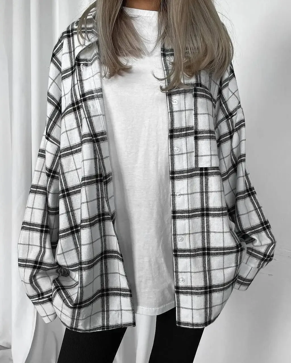 Plaid flannel shacket