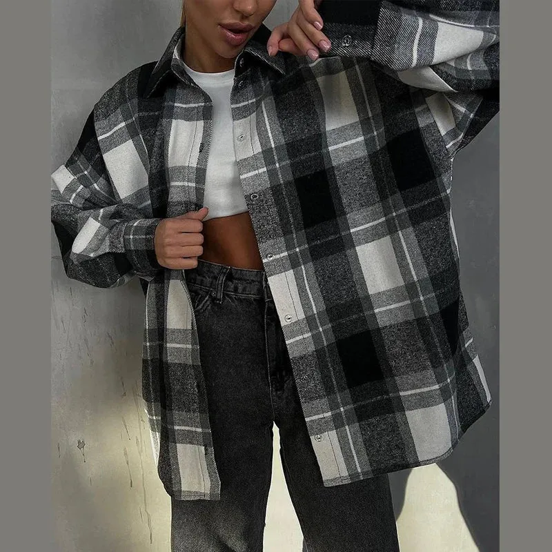 Plaid flannel shacket