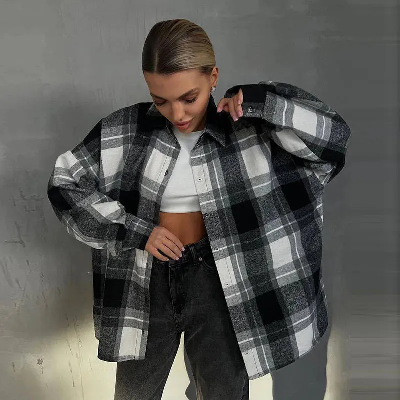 Plaid flannel shacket