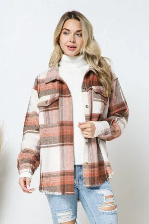 Plaid Shacket with Front Pockets