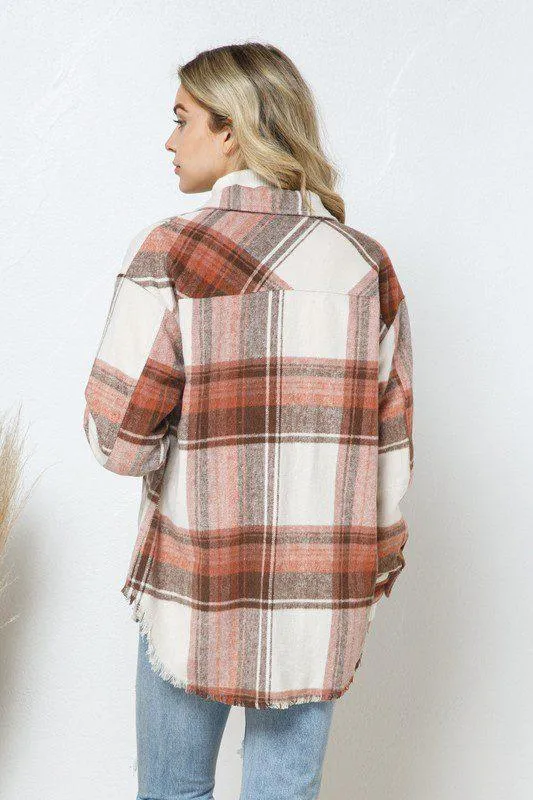 Plaid Shacket with Front Pockets