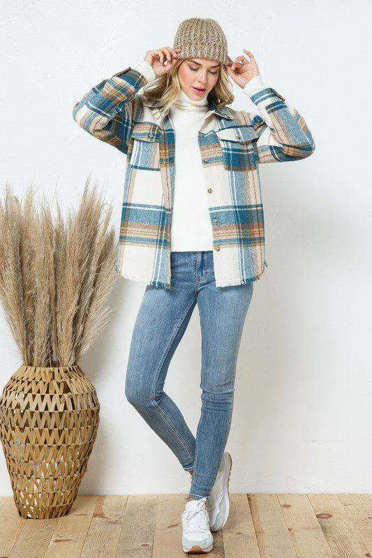 Plaid Shacket with Front Pockets