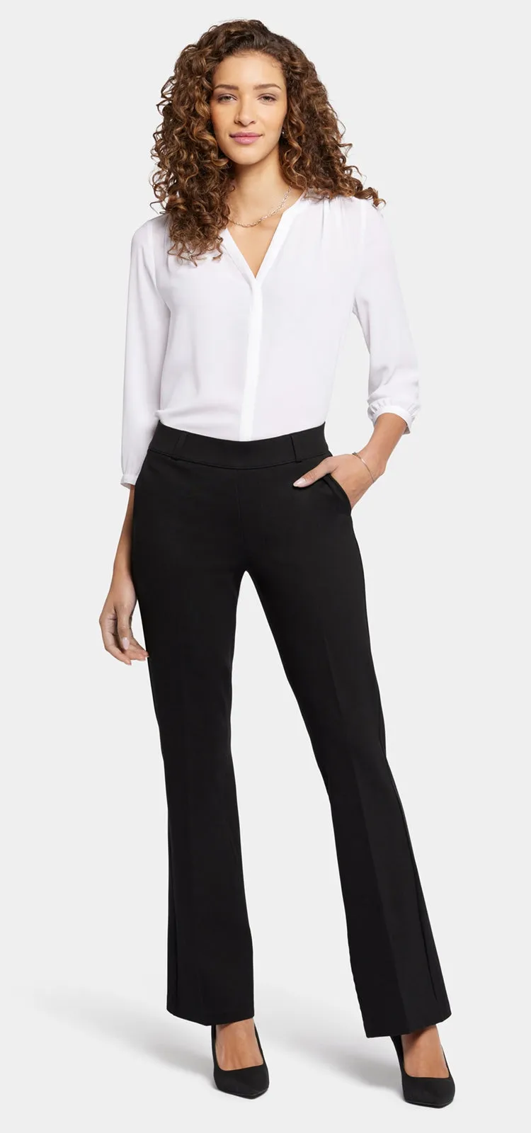 Pull-On Flared Trouser Pants Sculpt-Her™ Collection | Black