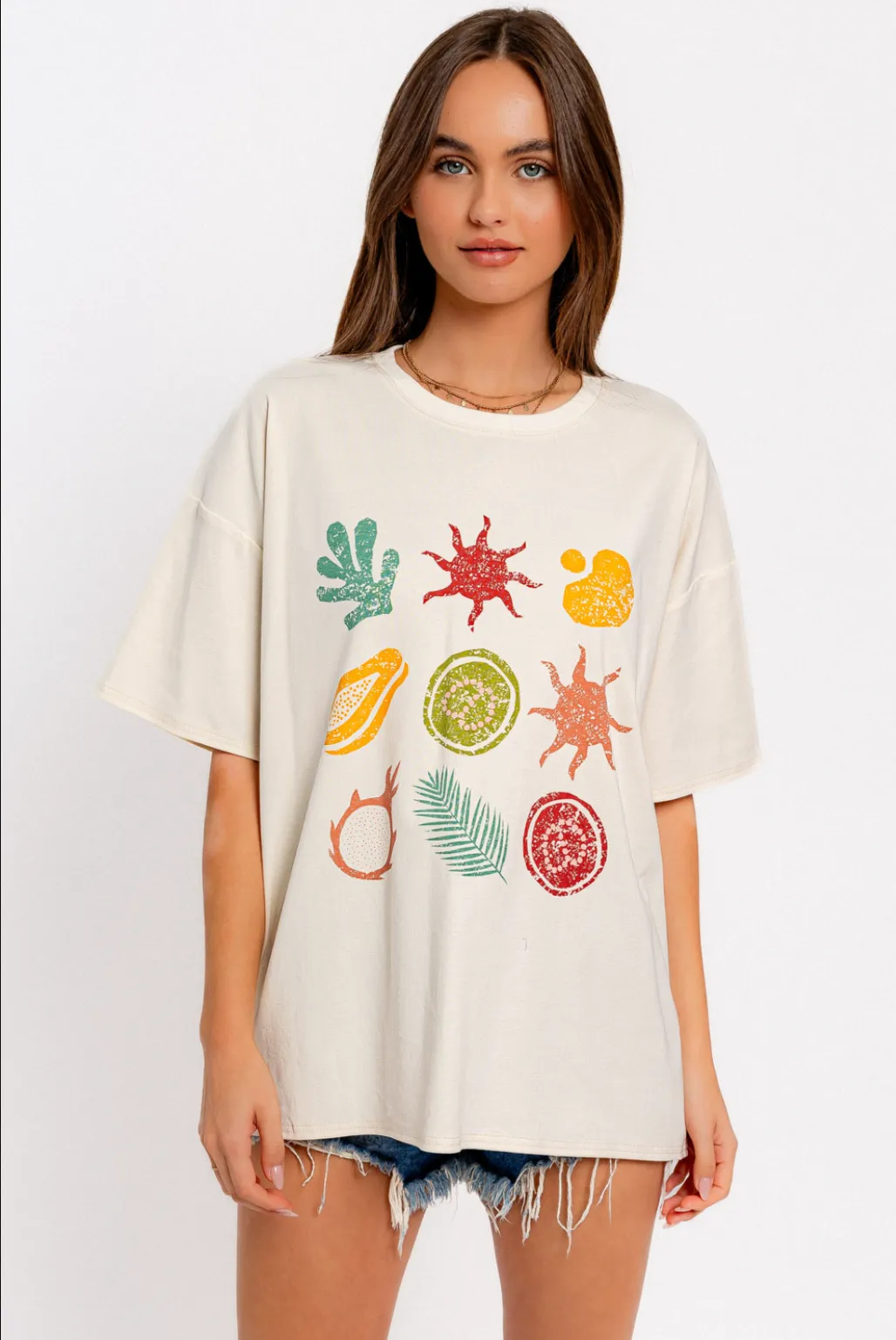 seaside shorty oversized tee