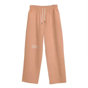 Sixty Eight 93 Logo White Peach Unisex Straight Casual Pants