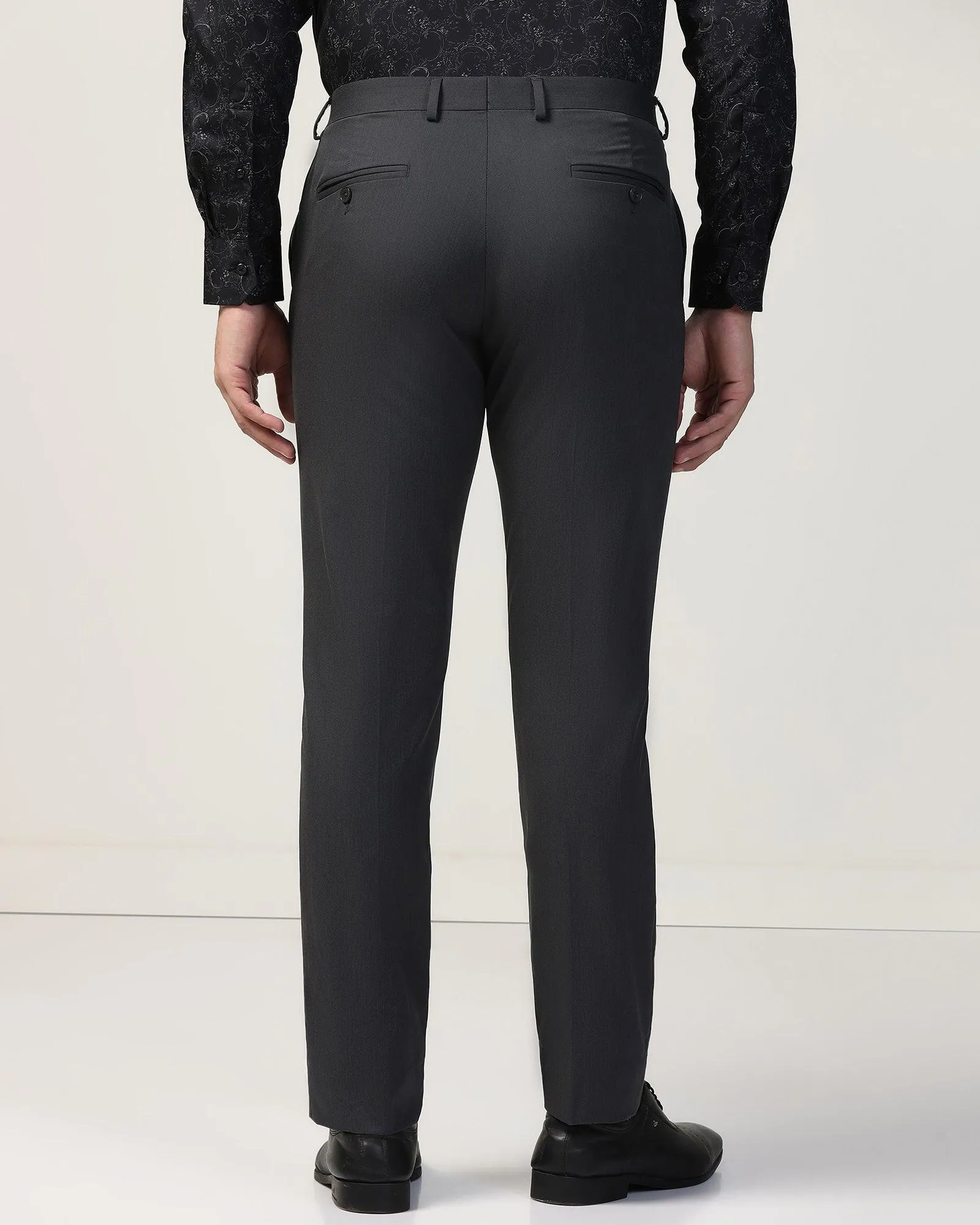 Slim Fit B-91 Formal Dark Grey Textured Trouser - Gladiator