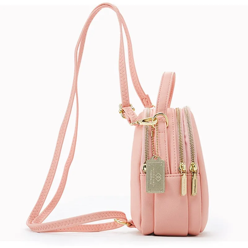 Soft Leather Crossbody Bag with Big Capacity and 3 Layers