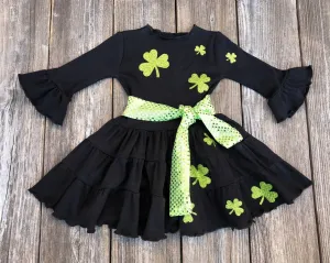 St. Patricks Day Shamrock Twirl Dress