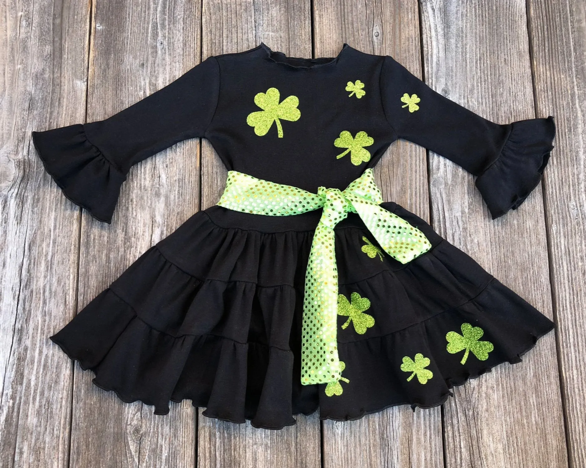 St. Patricks Day Shamrock Twirl Dress