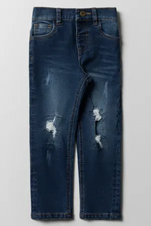 Styled Skinny Denim Rip And Repair Light Blue