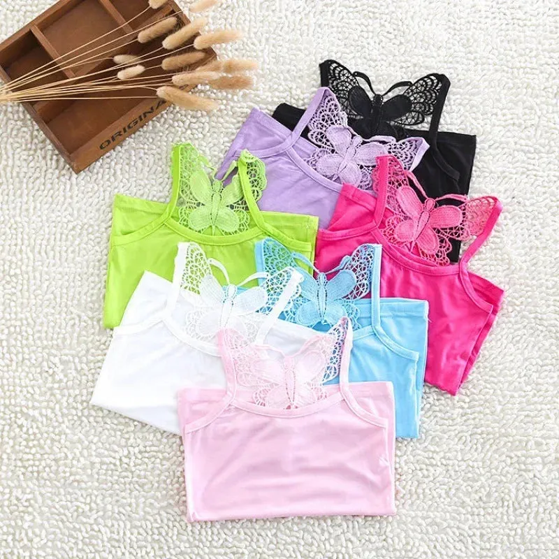 Summer Lace T Shirt For Girls Women Crop Top 3d Bow Tops Family Matching Outfits Underwear Sleeveless Tees