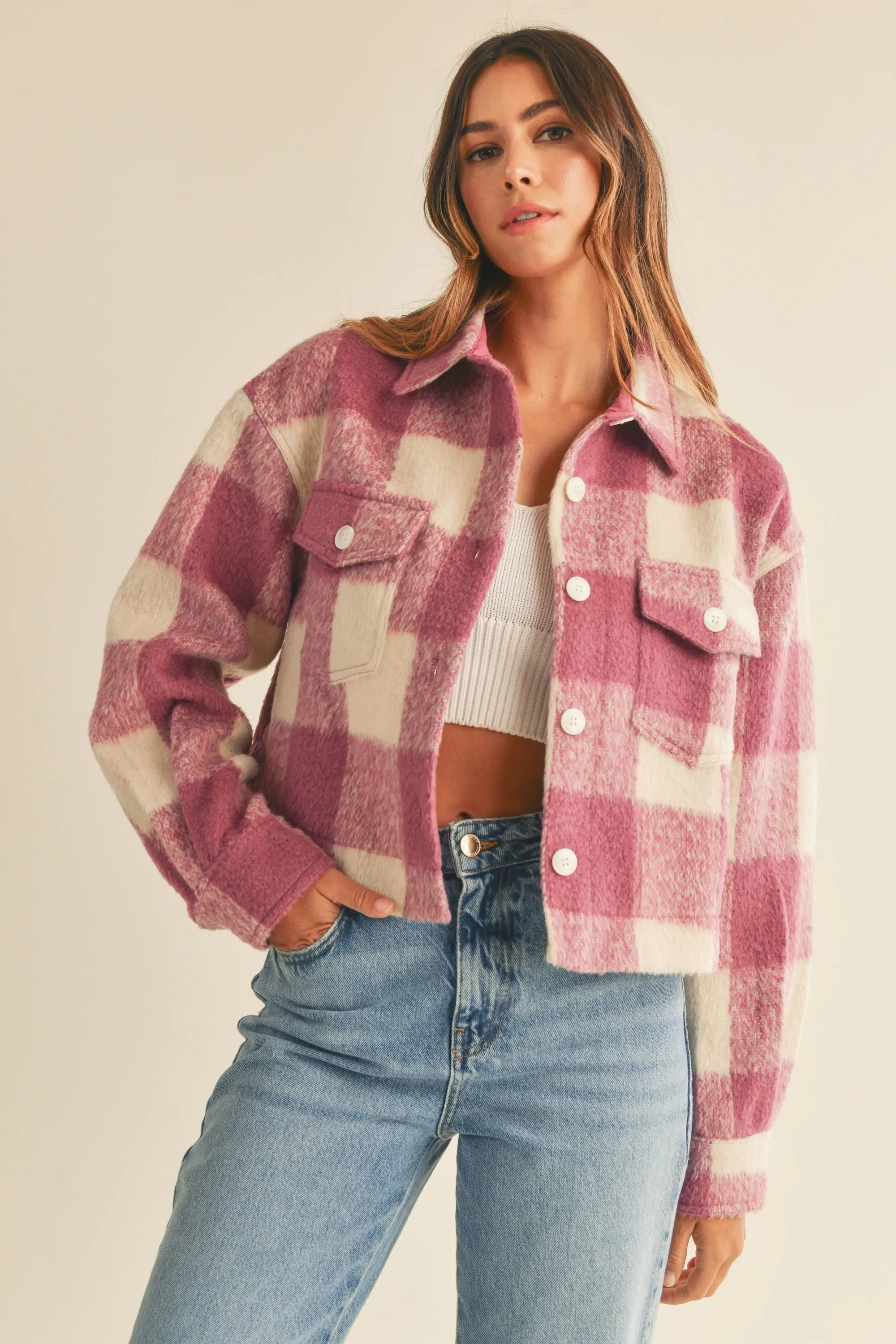 SVEA FUZZY CROPPED SHACKET