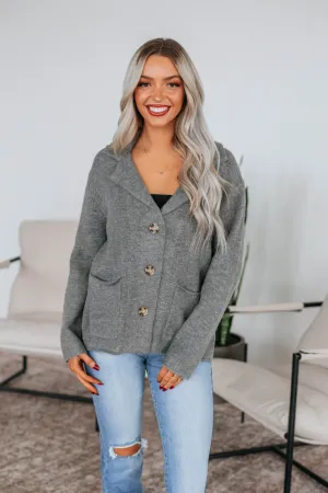 Tannis Knit Jacket - Heather Grey