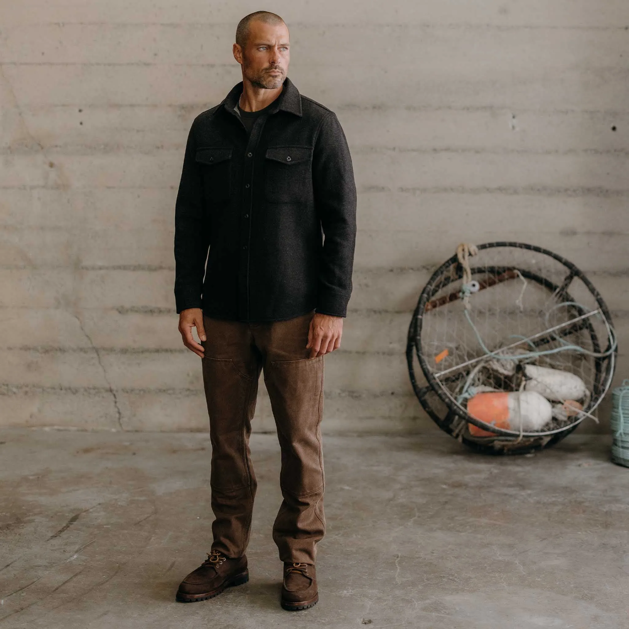 The Maritime Shirt Jacket in Heather Charcoal