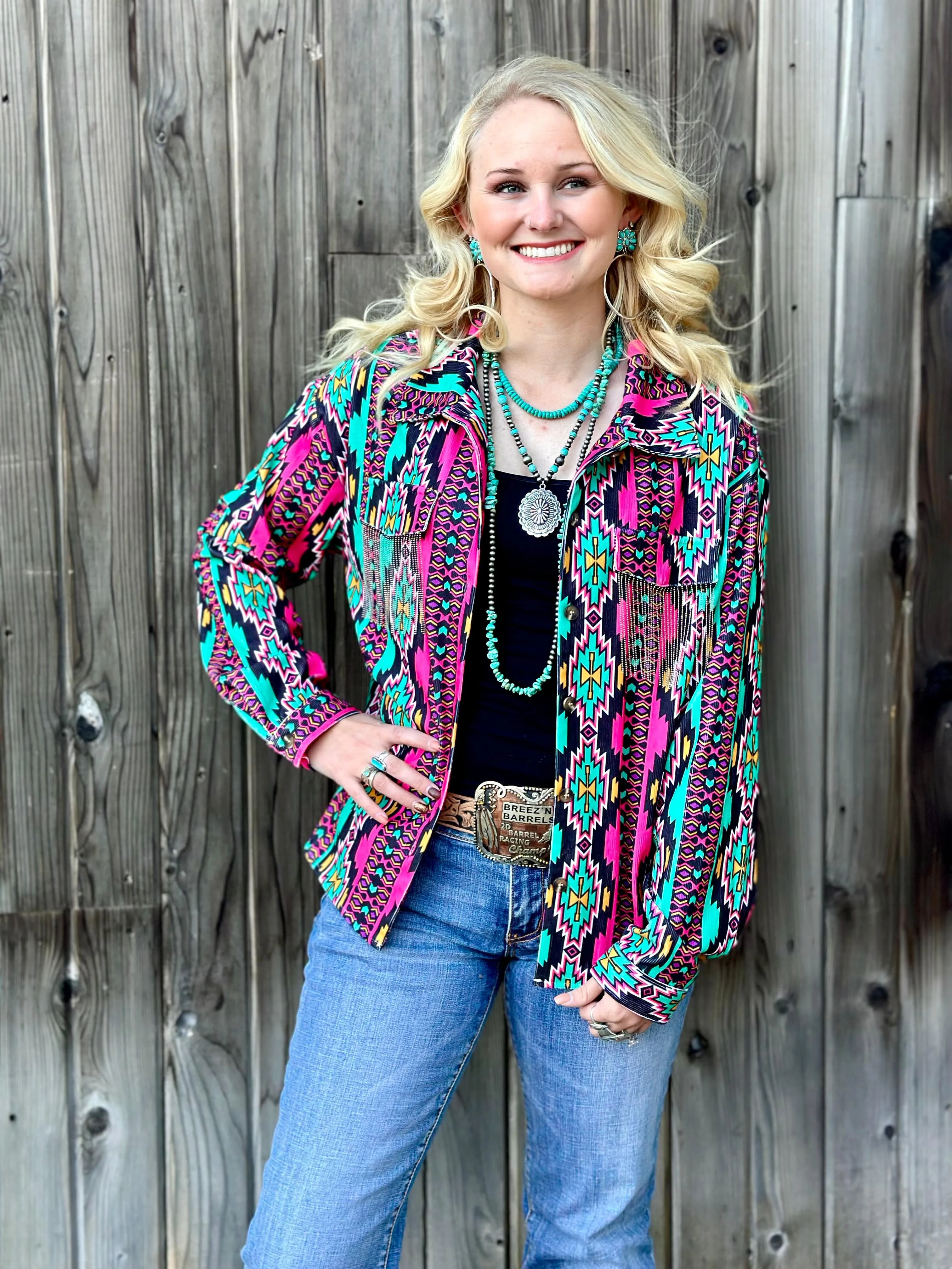 The Stockyard Nights Aztec Shacket Jacket