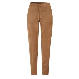 TONI Sue Modern Chic Faux Suede Trousers Light Taupe