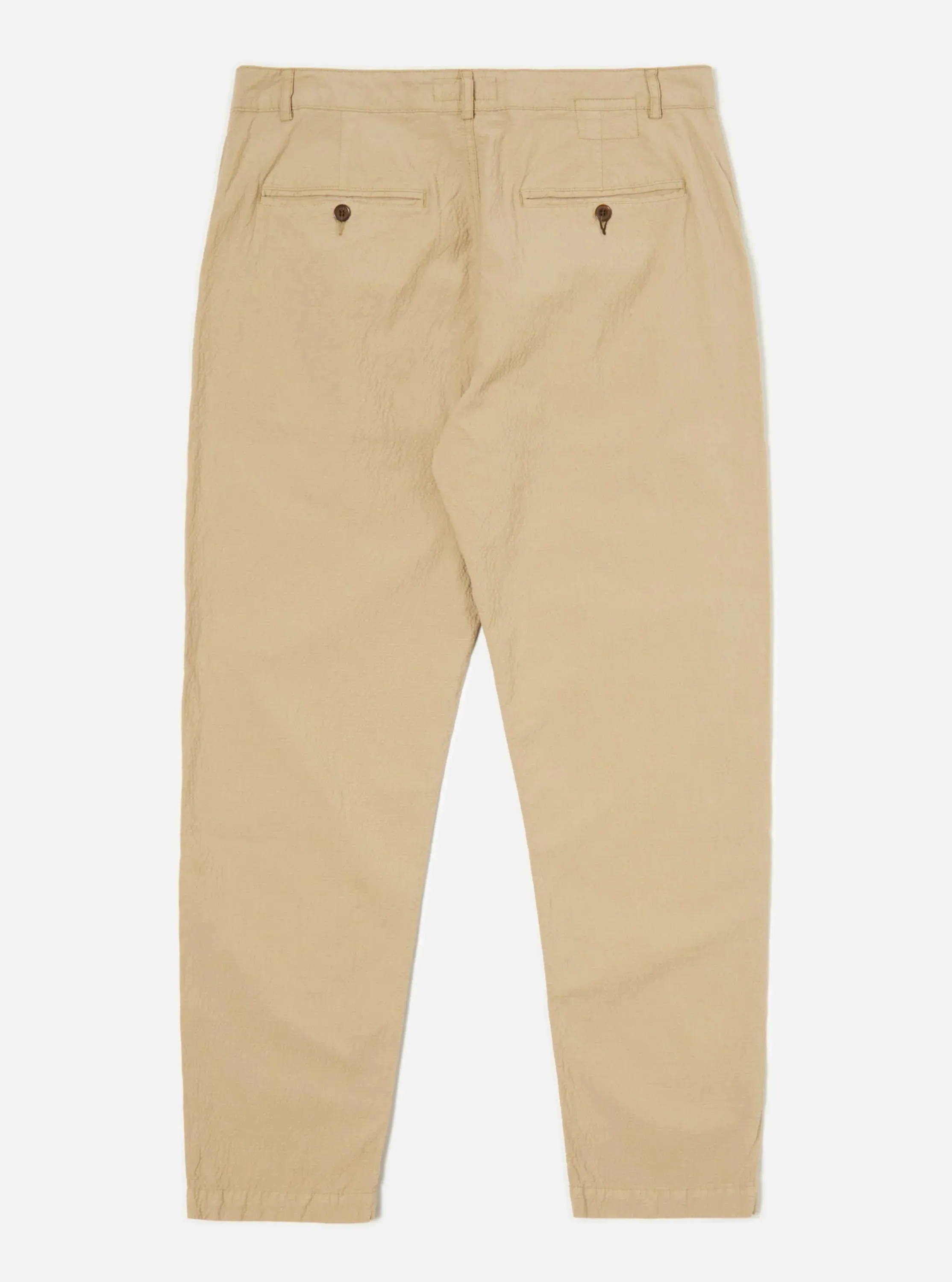 Universal Works Military Chino In Summer Oak Seersucker II