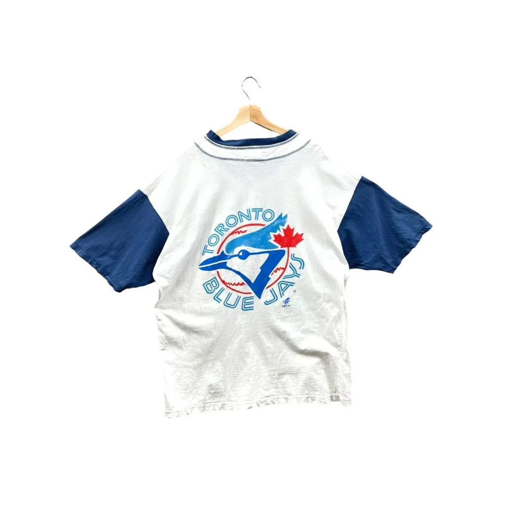 Vintage 1990's Athletic Ravens Toronto Blue Jays MLB Henley T-Shirt