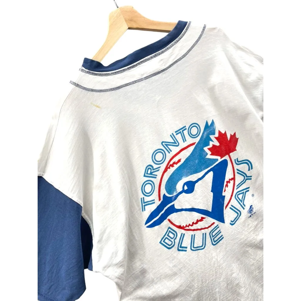 Vintage 1990's Athletic Ravens Toronto Blue Jays MLB Henley T-Shirt