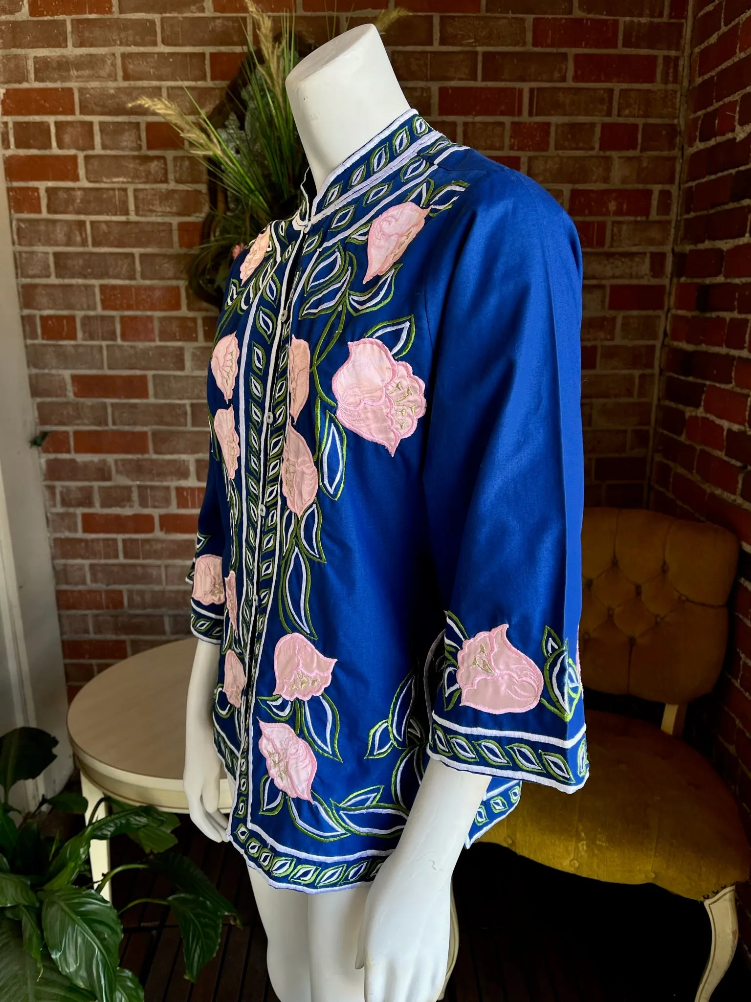 Vintage Embroidered Floral Shacket