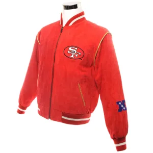 VINTAGE NFL SAN FRANCISCO 49ERS LEATHER BOMBER JACKET SIZE SMALL