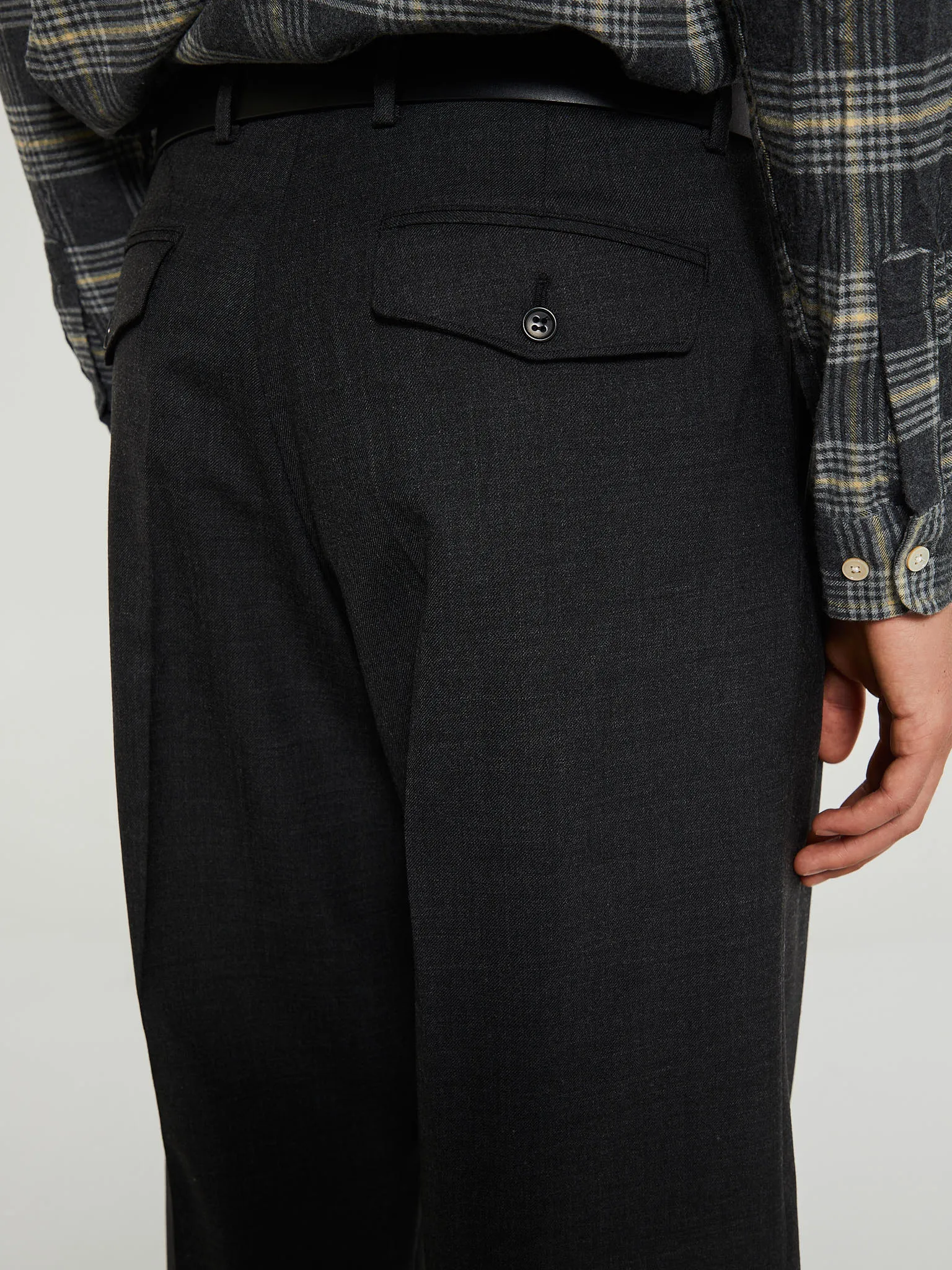 Wide Pleated Trousers in Anthracite