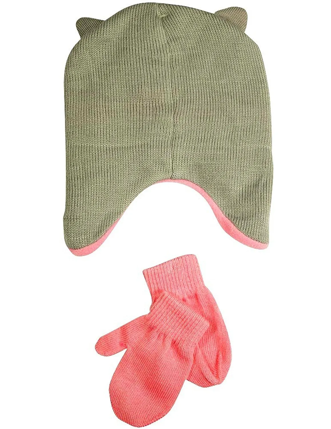 Winter Warm-Up - Little Girls Hat and Mitten Set Fits 2-4