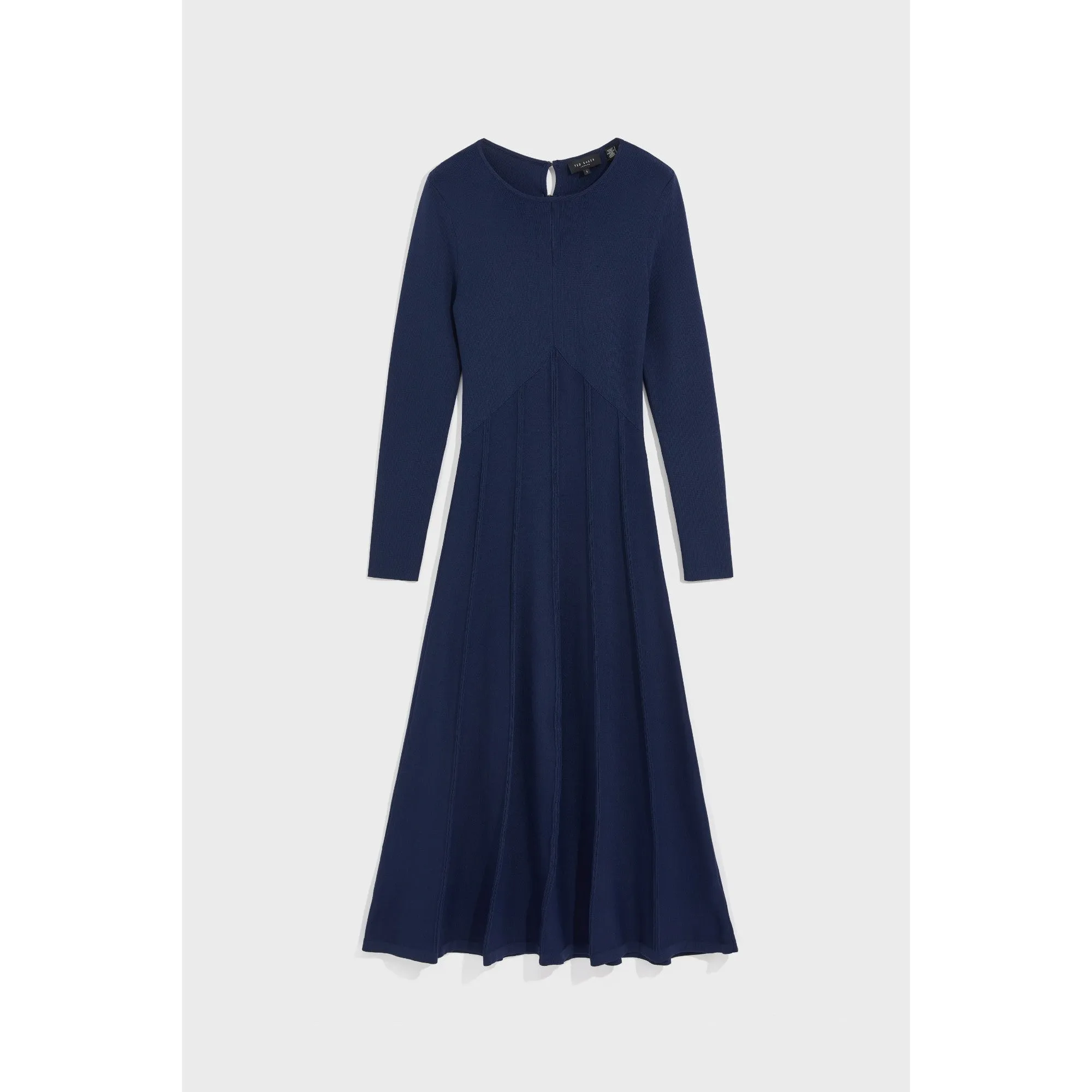 Women Wmd-Rashel-Midi Rib Detailed Knit Dress - Dk-Navy