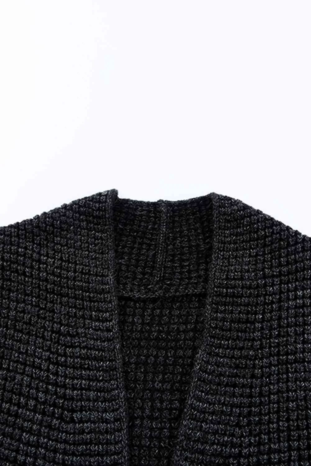 Woven Right Heathered Open Front Longline Cardigan