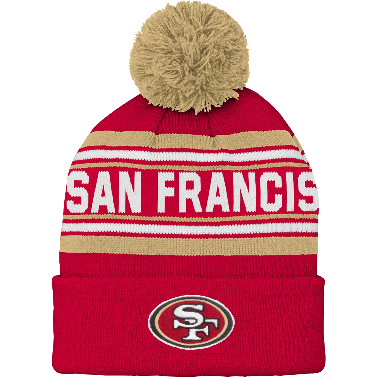 Youth 49ers Jacquard Cuffed Knit with Pom